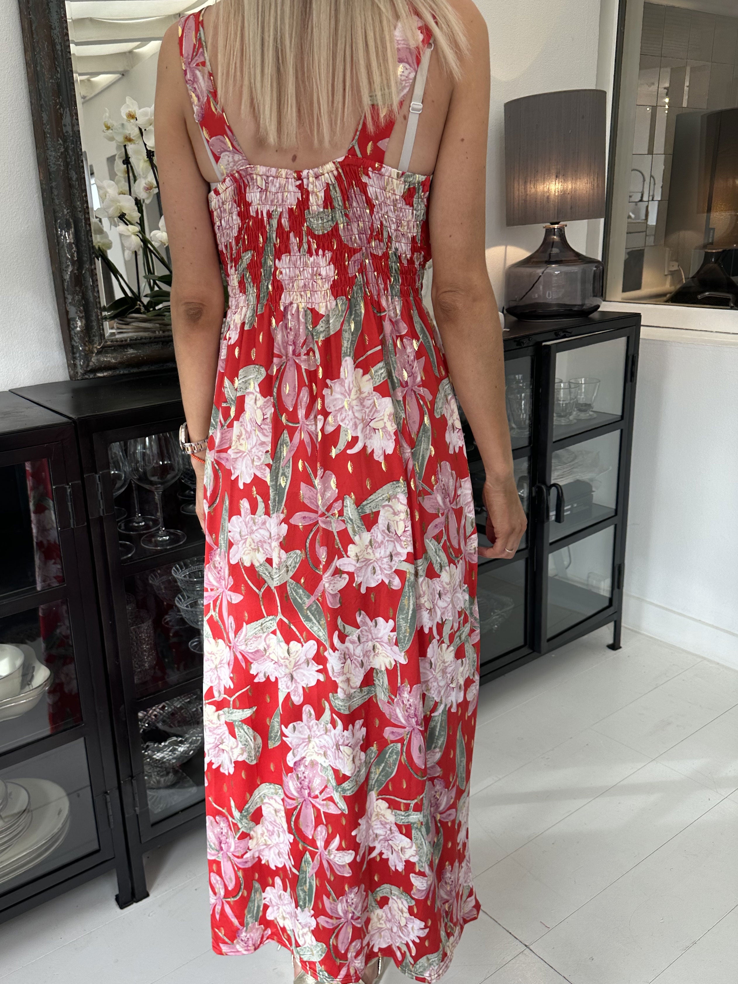 Kenza Flower - Stropkjole i elastisk stof